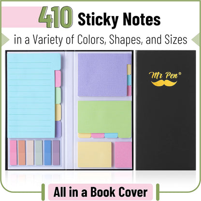 Mr. Pen- Sticky Notes Set, 410 Pack, Ruled, Dotted & Blank Notes with 150 Index Tabs, Divider Sticky Pads for Bible Study, Office, School, Planning, Journaling & Organization