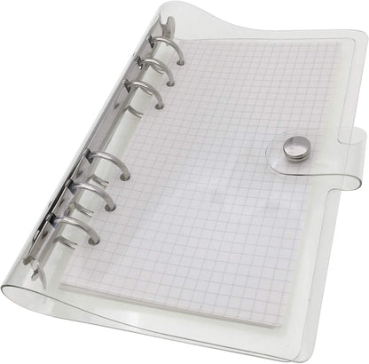 A6 A5 6-Holes Colorful PVC Cover Round Ring View Binder with Snap Button Closure File Folder for Loose Leaf Sheet Protectors Notebook Refill (Pink Daisy, A5 Mini Set) - Colors A