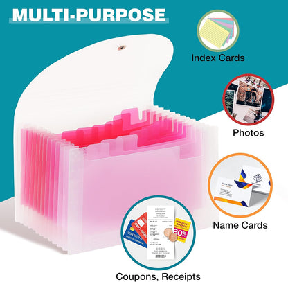 H4D Coupon Receipt Holder, 13 Pocket Accordion File Organizer, 7x4.5 Inches, Black