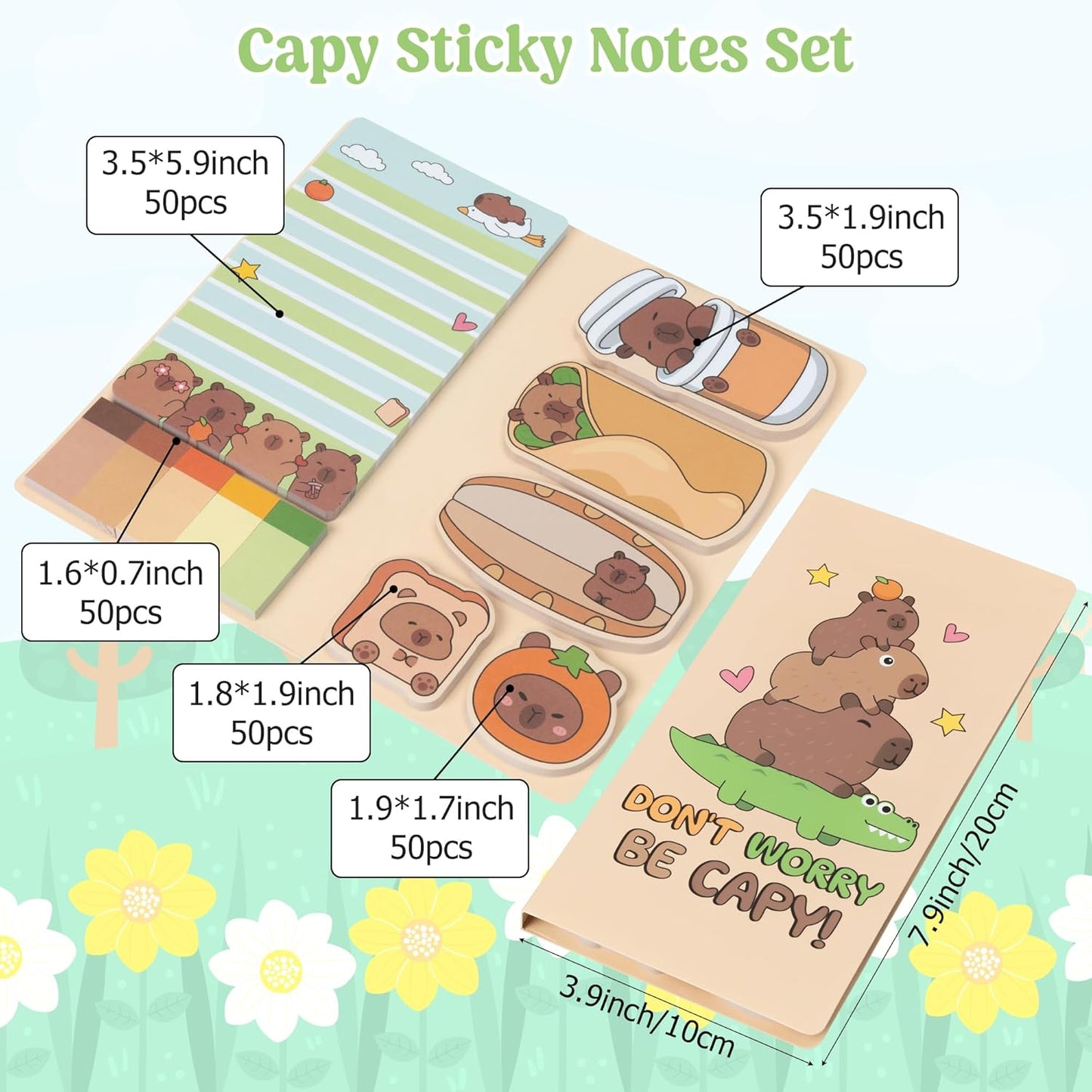B1ykin Cute Sticky Notes Set - Stay Alive Skeleton Shaped Self-Stick Notes Pad, 550 Sheets Writing Memo Pages Sticky Notepad for Teacher Appreciation Gifts, School Office Supplies (Funny Skeleton) - Colors B