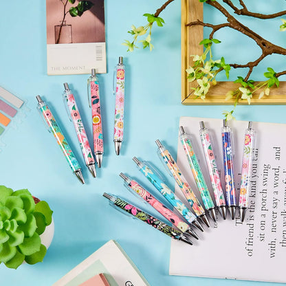 Ireer 8 Pcs Ballpoint Pens for Women 1.00 mm Cute Black Ink Pens Fine Point Smooth Writing for Journaling Aesthetic Office Supplies (Mahjong)