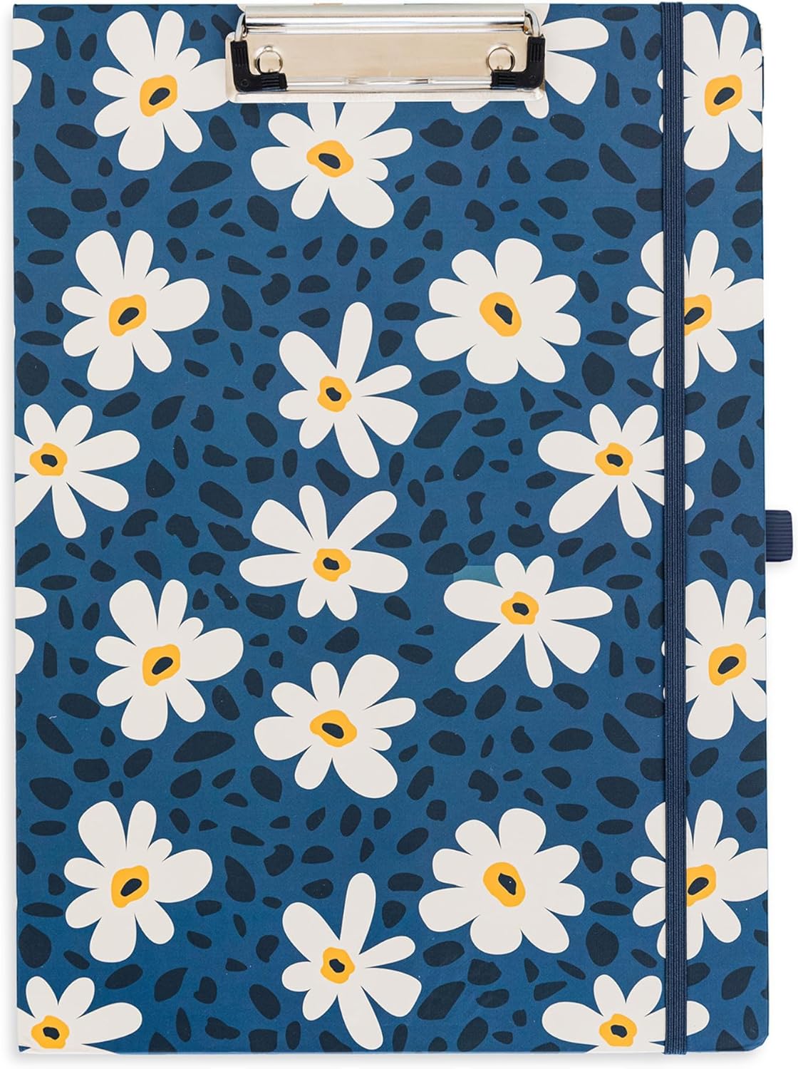 Steel Mill & Co Cute Clipboard Folio with Refillable Lined Notepad and Interior Storage Pocket, Floral Padfolio for Work, Garden Blooms Cream