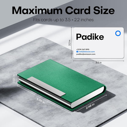 Padike Business Card Holder/ Case Professional PU Leather & Stainless Steel Multi Wallet Credit Card ID Case/Holder for Men & Women. (Black)