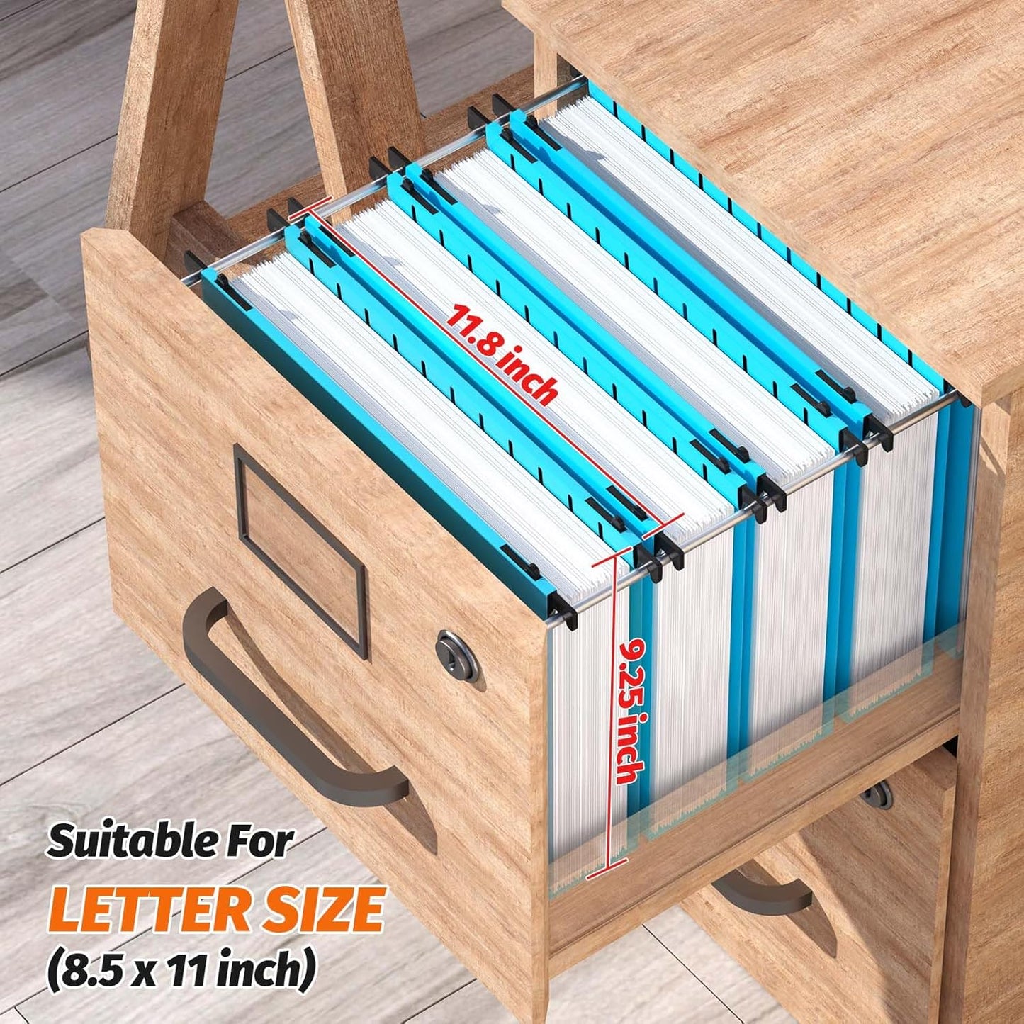 Shutex Extra Capacity Plastic Hanging File Folders,12 Pack Reinforced Hang Folders,Heavy Duty 2 Inch Expansion,Plastic Filing Cabinet Folders,Letter Size,Designed for Bulk Files, Medical Charts,Blue