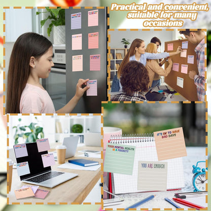 Yinder 48 Pcs Inspirational Sticky Notes Cute Motivational Sticky Notes Pad End of Year Employee Appreciation Gifts Bulk for Teacher Nurse Coworkers Office Supplies 3 x 3'' (Thank You,Dark Color)