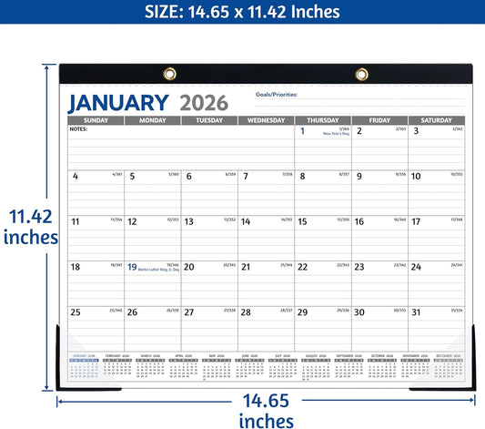 2026-2027 Desk Calendar – Run Now to MAR. 2027, 18 Monthly Desk Calendar 2026-2027 Large, 17'' x 12'', Best Desk/Wall Calendar 2026 with To-do Lists, Desk Pad, Ruled Blocks, Corner Protectors