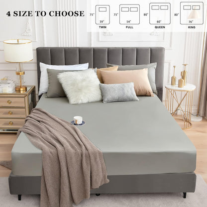 Sufdari Mattress Protector,Waterproof 18" Deep Pocket Mattress Cover Fitted Sheet Style with Elastic Rubber Band,Washable and Easy Care-Black,Queen