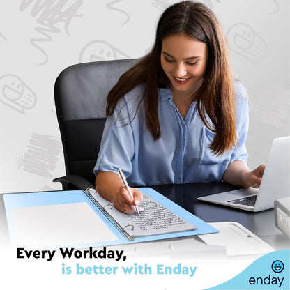 Enday 1.5 Inch Binder, Green - 1.5 Inch 3 Ring Binder, Round Ring Pastel with Clear View Cover for Letter Size 8.5 x 11'' Paper & 2 Inside Pockets, Ideal for School Supplies, Office, and Home