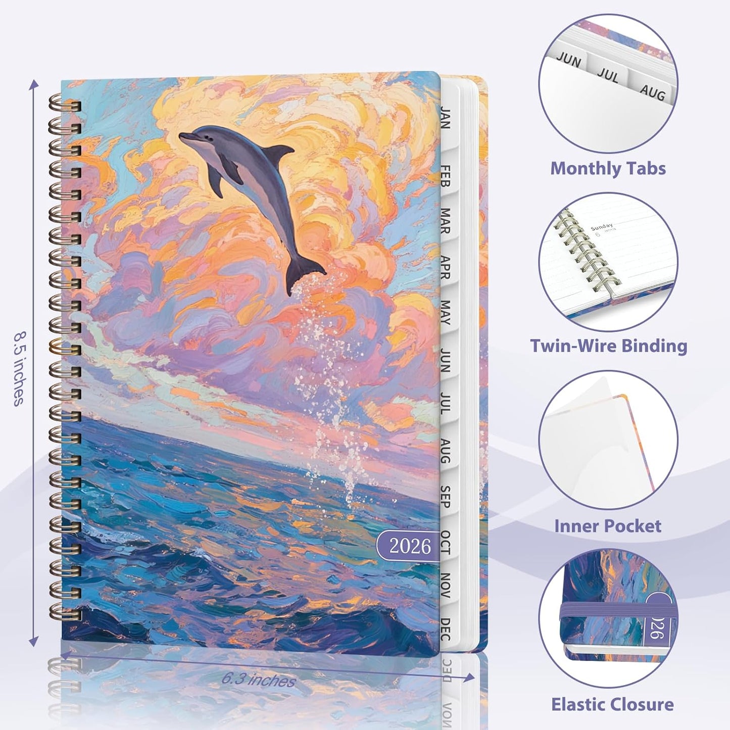 Planner 2026-2027, Weekly and Monthly Academic Year Calendar Planner, July 2026 - June 2027, Daily Agenda Book for Office School Supplies, A5(6.3'' x 8.5'')