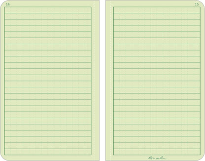 Rite in the Rain Weatherproof Hard Cover Notebook, 4.25" x 6.75", Green Cover, Universal Pattern (No. 970F-M)