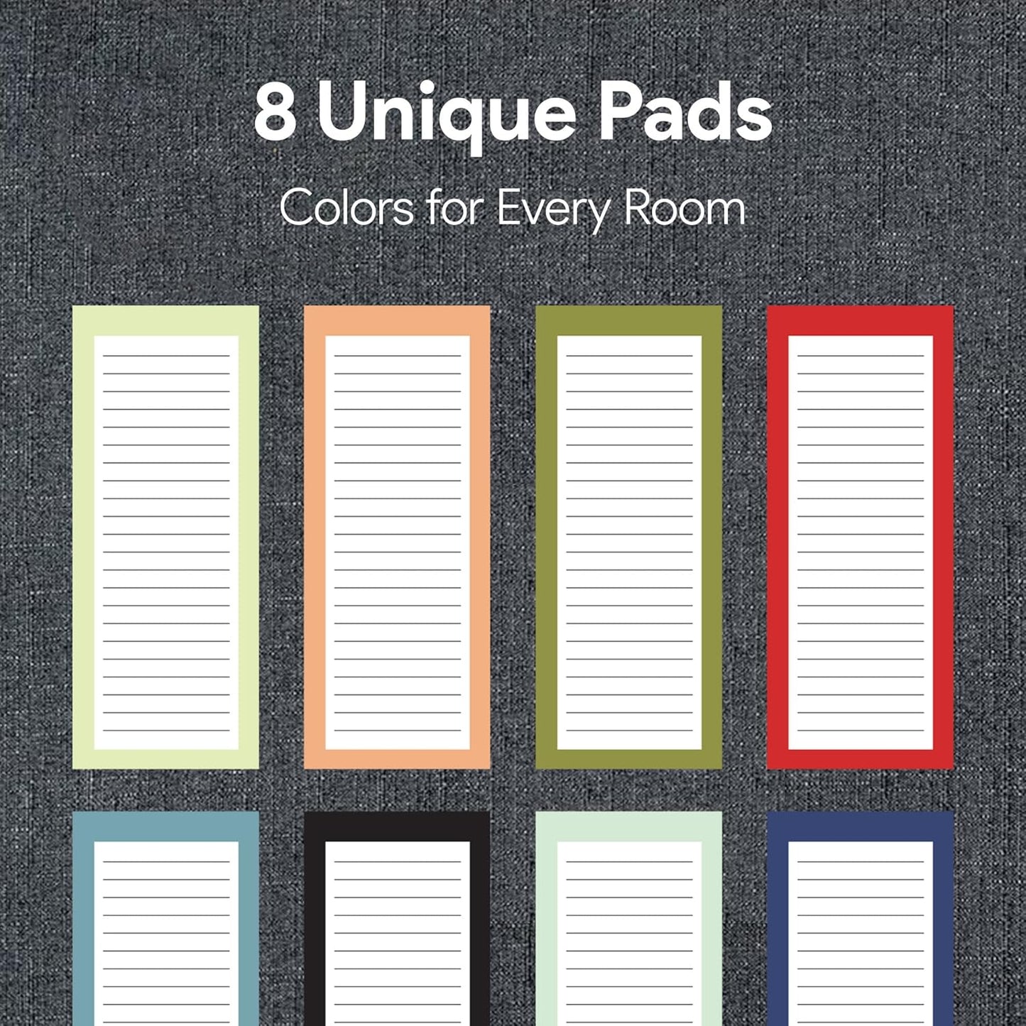 8 Magnetic Notepads – Notepads for Grocery List, Shopping List, To-Do List, Reminders -Strong Magnetic Back- Memo Notepad with Realistic Fruit Designs | 25 Sheets per Pad 7.5 x 3.5 inch (8 Pack)