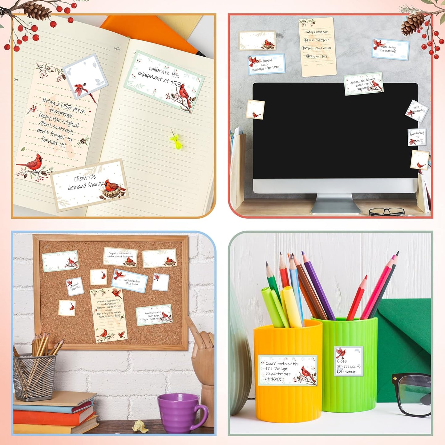 B1ykin Cute Sticky Notes Set - Stay Alive Skeleton Shaped Self-Stick Notes Pad, 550 Sheets Writing Memo Pages Sticky Notepad for Teacher Appreciation Gifts, School Office Supplies (Funny Skeleton) - Colors A