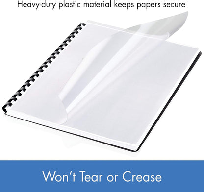 Mead Presentation Report Covers, Clear View, 8-3/4" x 11-1/4", Heavy Duty with Round Corners, 125 Count (4000126)