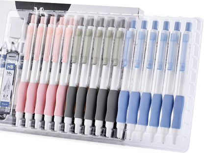 Mozart Essential Set of Lead Refills - 4 Sizes: 0.3, 0.5, 0.7 & 0.9 mm with 100 HB Lead Refills for Each - for Sketch, Architecture, Drafting, Art, Drawing Supplies, Metal Mechanical Pencils