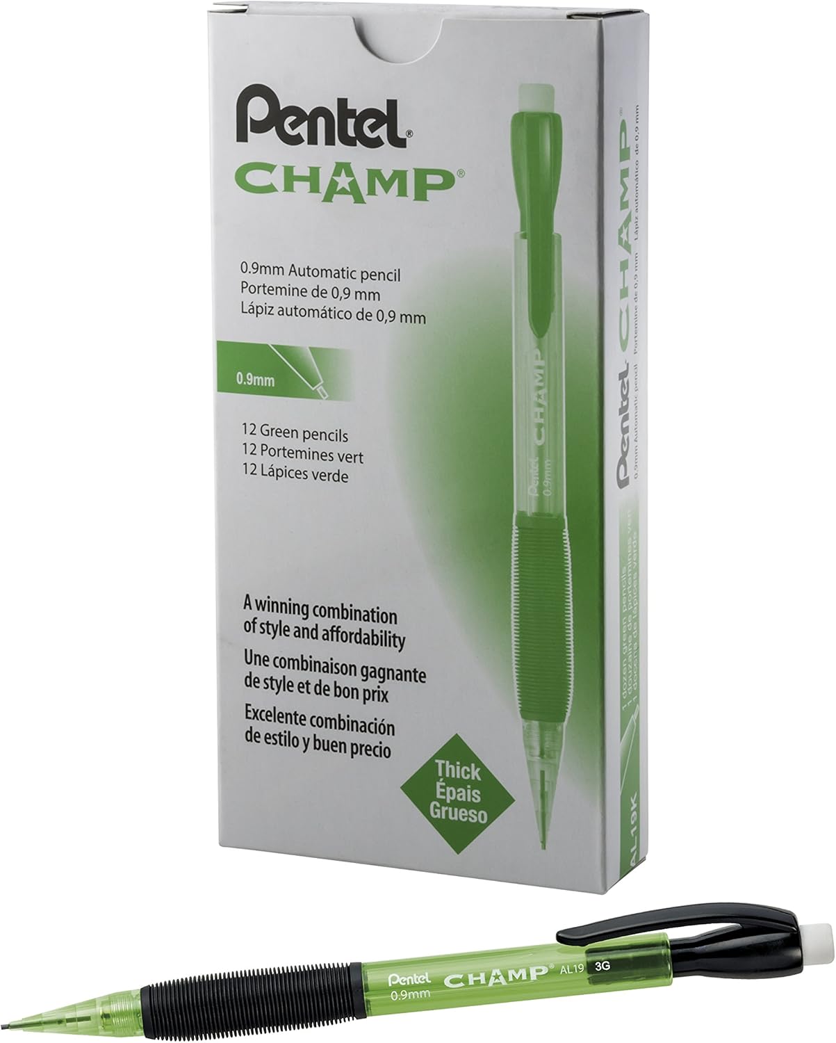 Champ Pentel Mechanical Pencil, 0.7 mm, Blue Barrel, Box of 12 (AL17C)