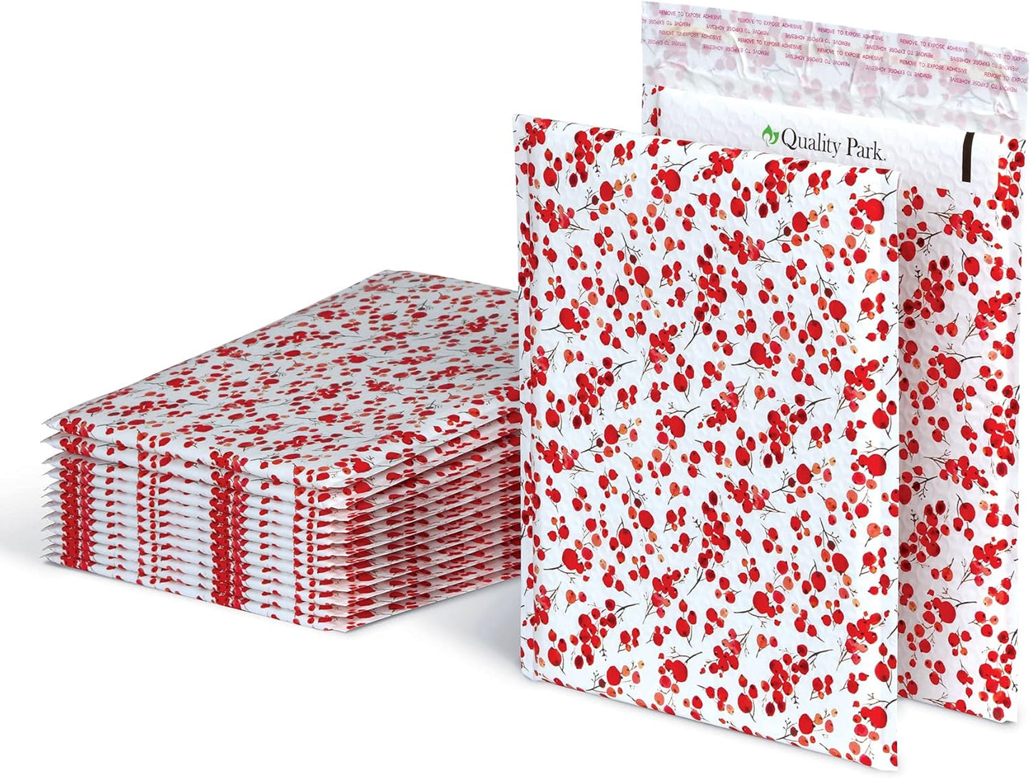 Quality Park Bubble Mailers, 8.5 x 11 Shipping Envelopes, Water Resistant White Poly Padded Envelopes, Redi-Strip Peel Off Closure, 25/Box (QUA85859)