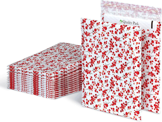 Quality Park Bubble Mailers, 8.5 x 11 Shipping Envelopes, Water Resistant White Poly Padded Envelopes, Redi-Strip Peel Off Closure, 25/Box (QUA85859)