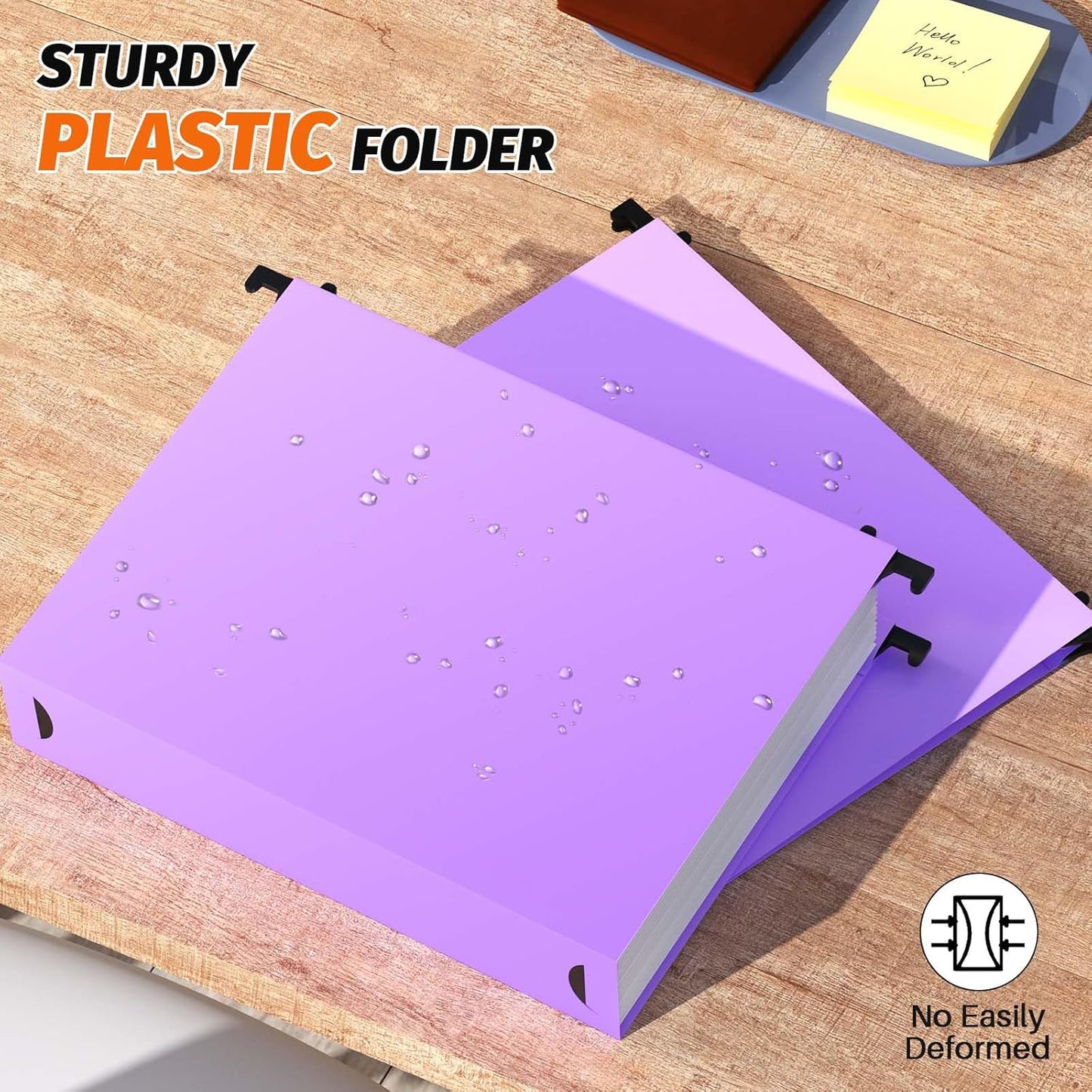 Shutex Extra Capacity Plastic Hanging File Folders,12 Pack Reinforced Hang Folders,Heavy Duty 2 Inch Expansion,Plastic Filing Cabinet Folders,Letter Size,Designed for Bulk Files, Medical Charts,Blue