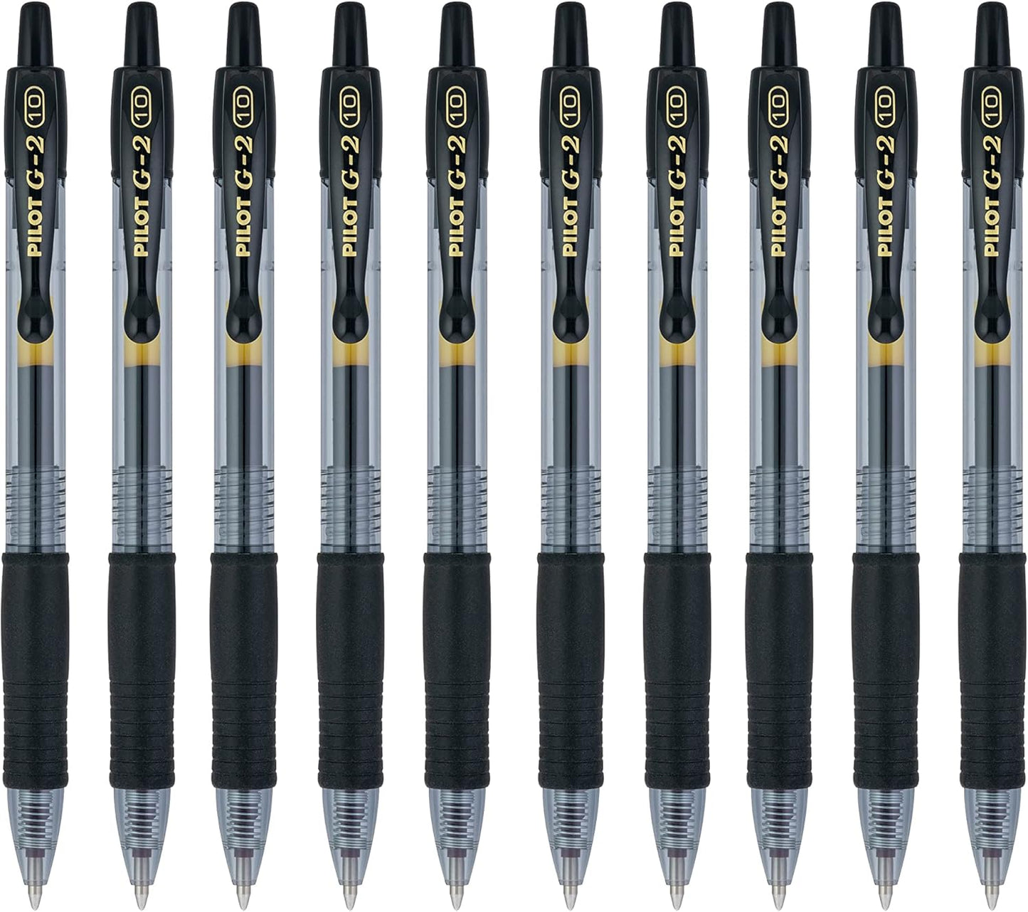 Pilot G2 Retractable Gel Ink Roller Ball Pens, Bold Point Black 10-PACK(31237)