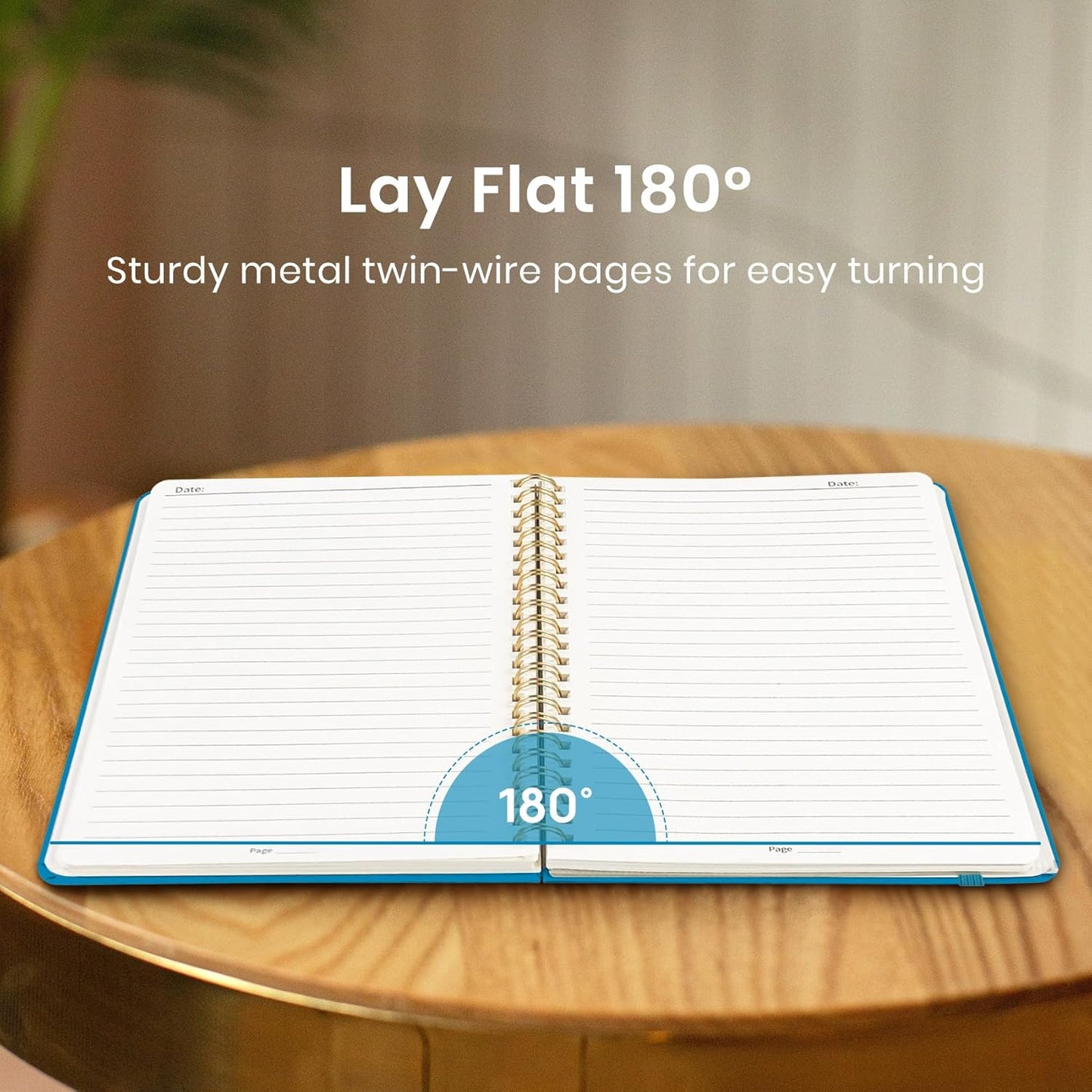 Taja Lined Spiral Journal Notebook for Women & Men, 140 Pages, College Ruled Hardcover Notebook for Work & Note Taking, Journals for Writing, A5(5.7" x 7.9") - Green