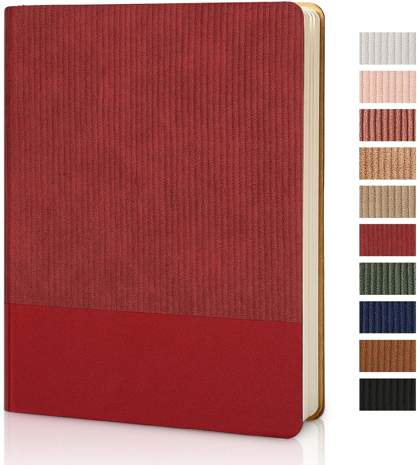 Lined Journal Notebook for Work College Ruled Note Book 5.79"x8.27"A5 PU Leather Daily Journaling 216 Pages for Women Men Writing Home School Supplies Business (Dark Green)