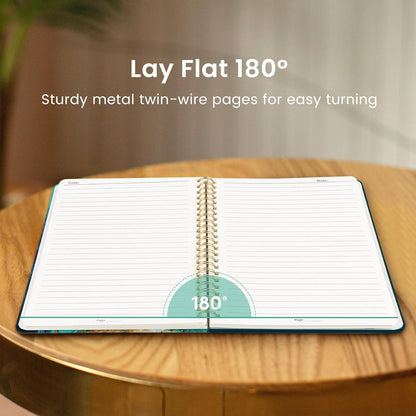 Taja Lined Spiral Journal Notebook for Women, A5 Cute College Ruled Hardcover Notebook for Work & Note Taking, Pretty Journal for Writing, 140 Pages, Flower Garden