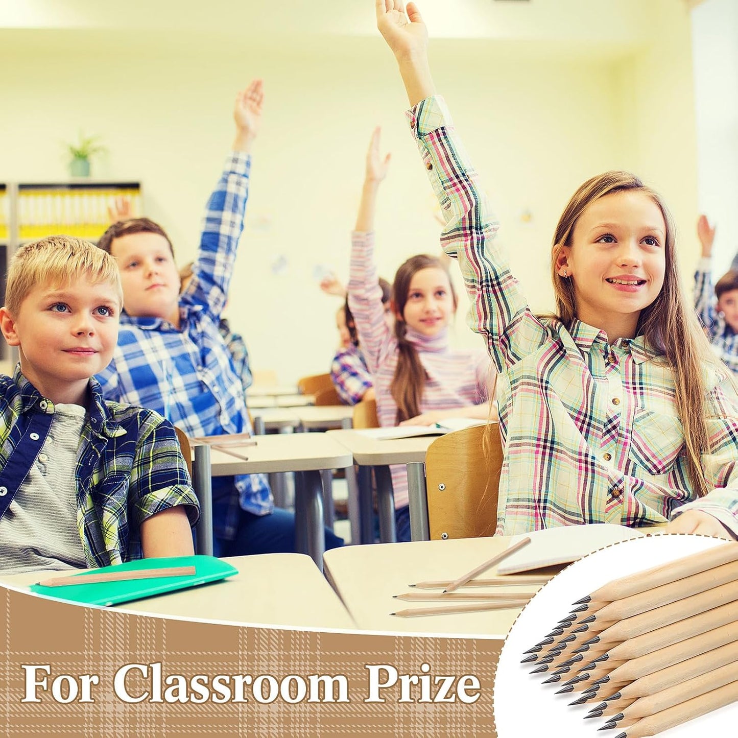 Fumete 100 Pieces Wooden Pencils Bulk No Eraser Hexagonal HB Graphite Unsharpened Natural Wood Pencils Without Erasers Classroom Gifts for Students Bulk Goodie Bag Stuffers
