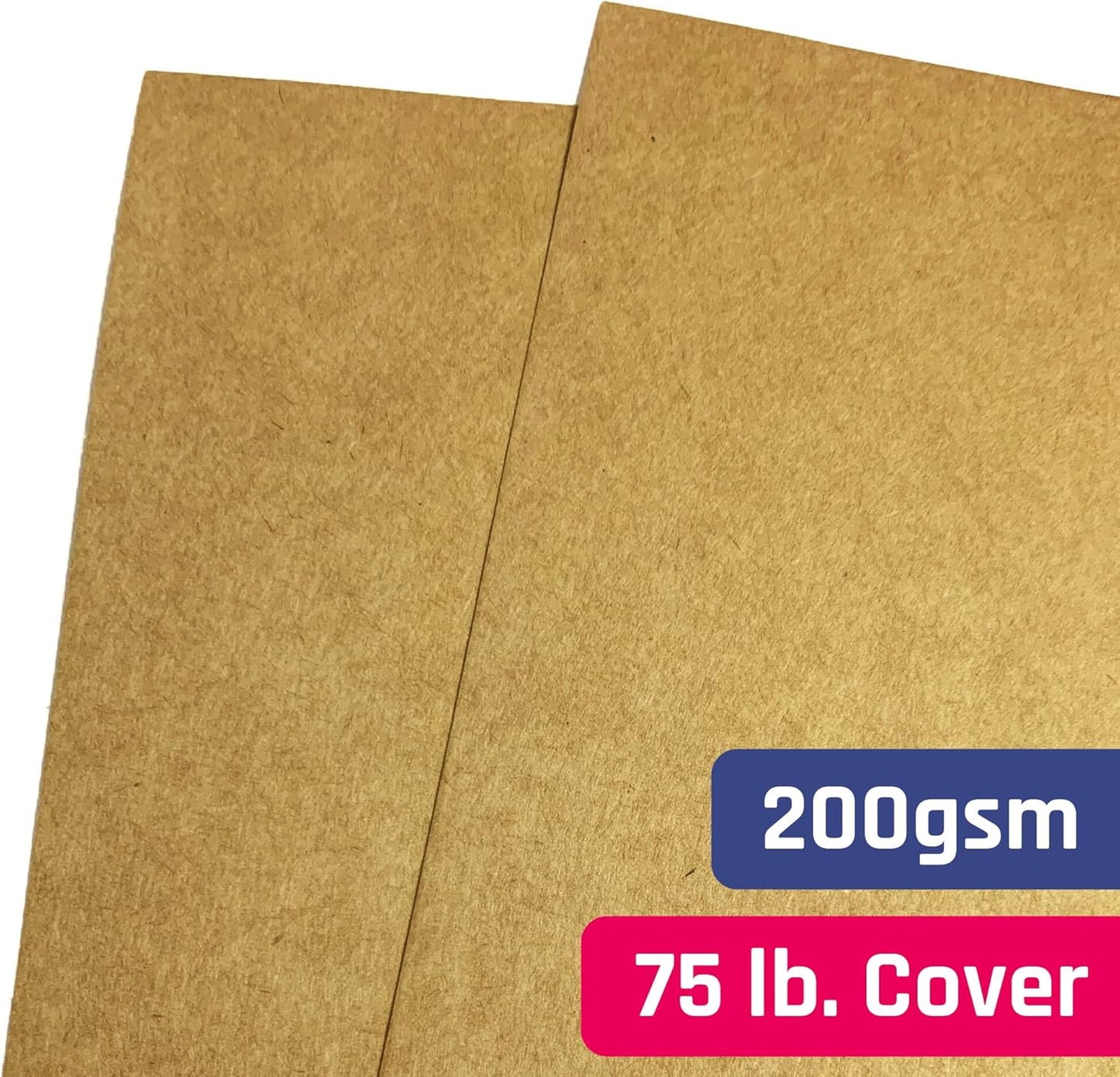 50 Sheets, Brown Kraft Cardstock, 200 GSM (75 lb. Cover), 8.5 x 11 inches