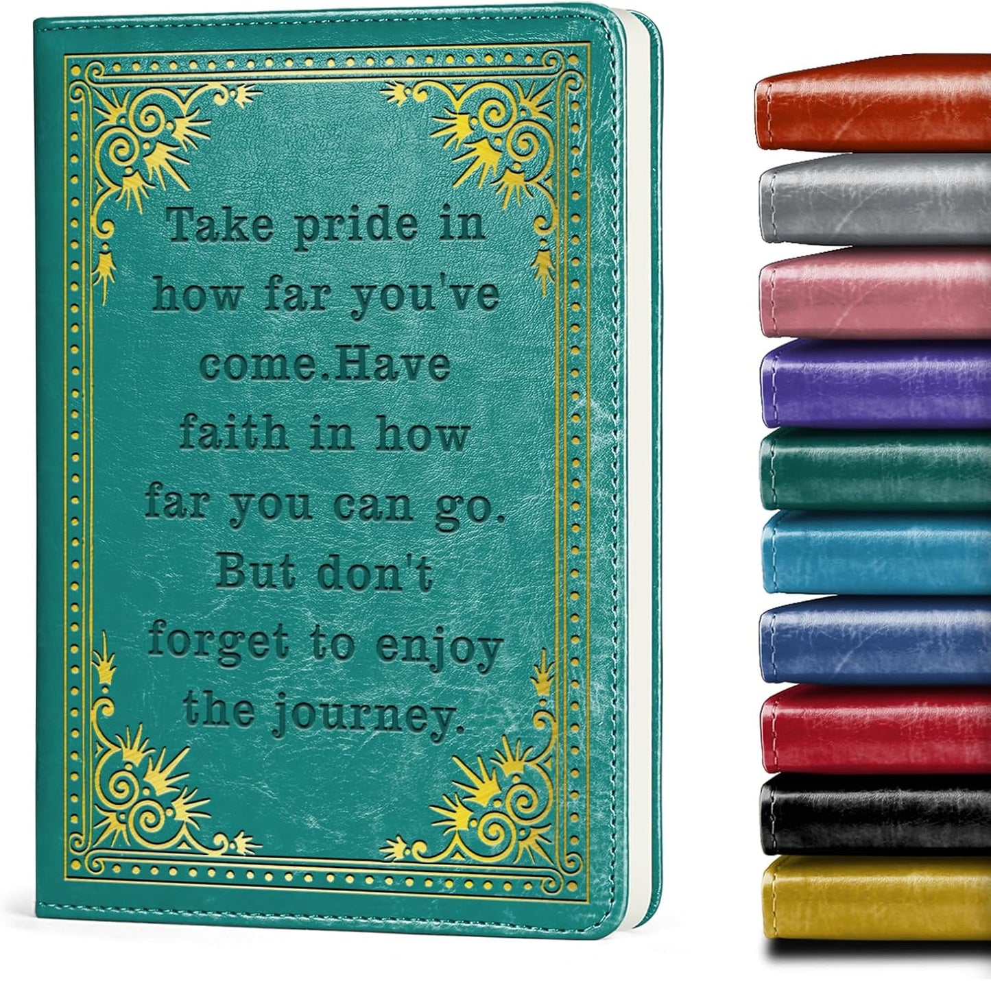 Inspirational Gift Appreciate Lined Journal Notebook Graduation Gift Take Pride In How Far You've Come Writing Notebook Encouragement Gift,1 Pack (Yellow),(Take pride-Yellow)