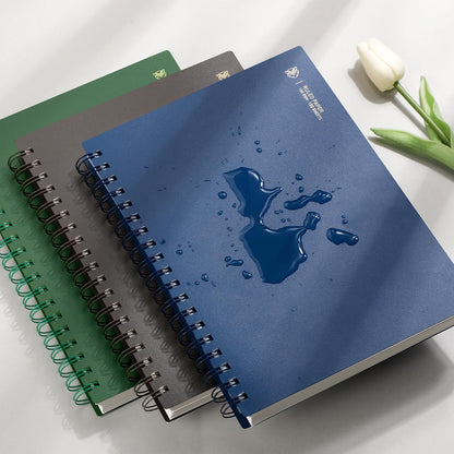 EMSHOI A5 Spiral Notebook College Ruled Lined Journal, Small 5.7" X 8.22", 300 Pages/150 Sheets, 100gsm Thick Paper, Waterproof Hardcover, for Office School Women Men Work Writing Notes, Blue