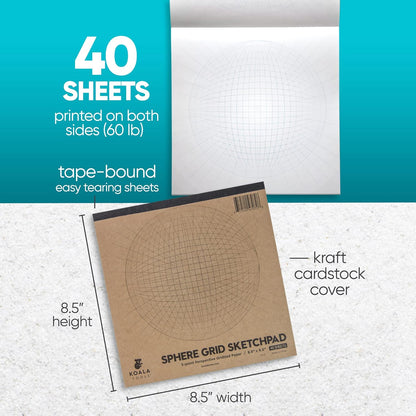 Koala Tools | Drawing Perspective (1 and 2-Point) Large Sketch Pad (1 Point - 9 x 12)