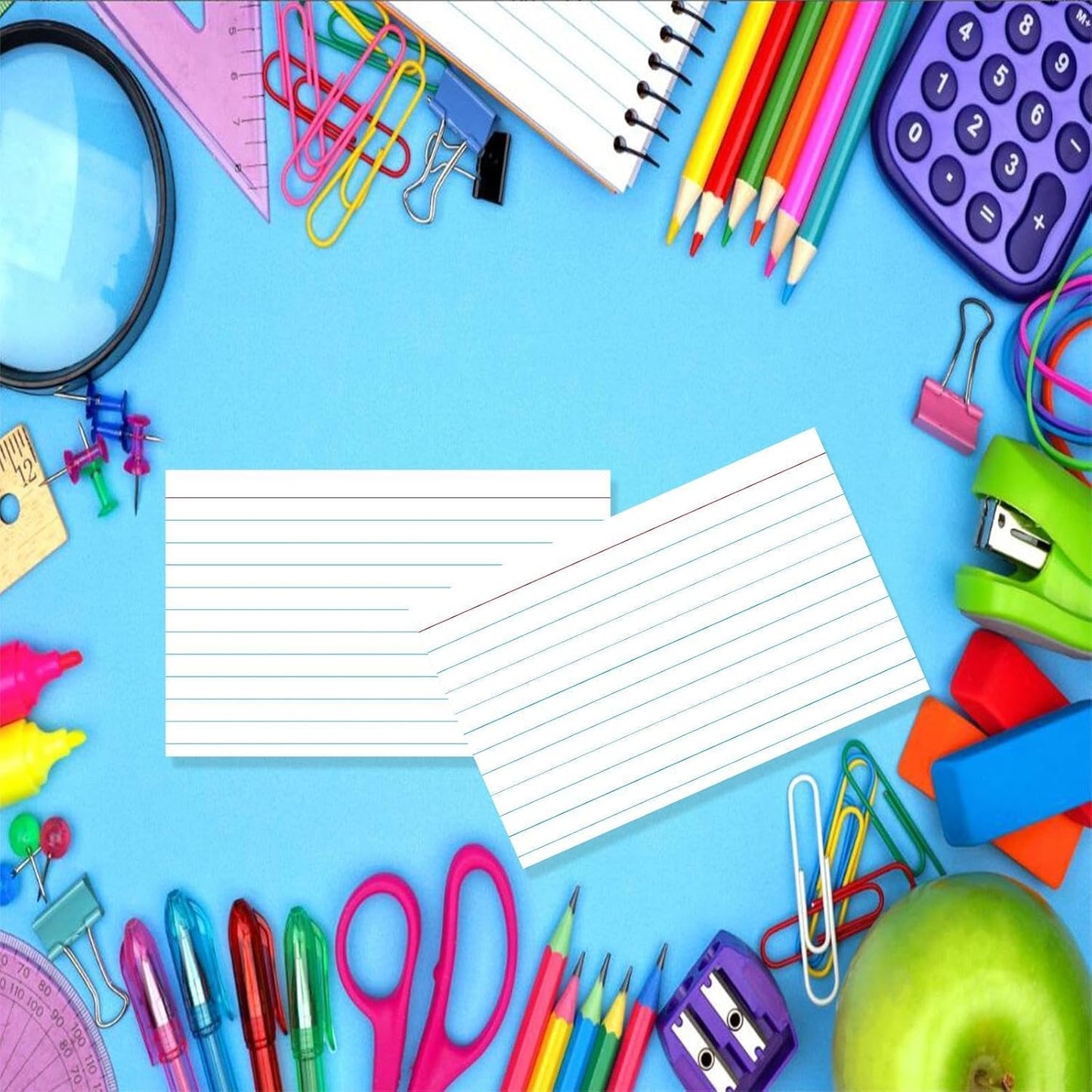 White Index Cards 5x7 Ruled, 50 Pcs File Note Cards, Lined Index Cards, Study Cards, Flashcards for Studying, Notecards for Studying, Note Taking and To Do List
