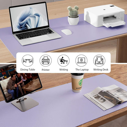 Aothia Leather Office Desk Pad Protector, Non-Slip PU Leather Desk Blotter, Waterproof Laptop Writing Mouse Pad for Office and Home, Black, 31.5" x 15.7" - Colors A