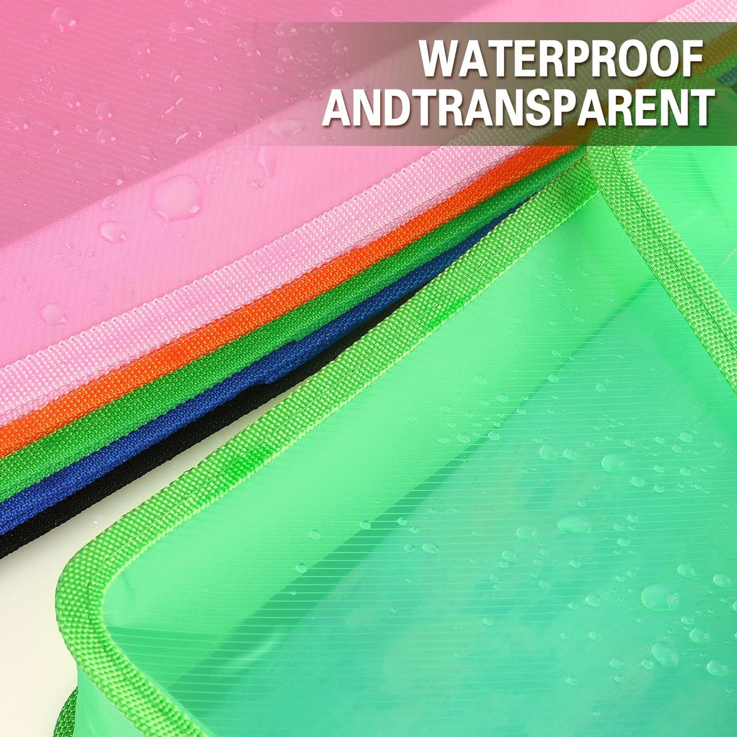 Plastic Expanding File Folder, Transparent envelopes with Snap Closure, No Dividers, Large Capacity, Fit Letter/A4 Size (Pink)