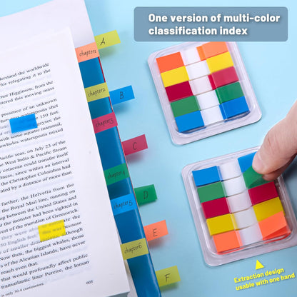 Golcellia Fluorescent Translucent Sticky Note Flags, 1200 Pcs Total, Pack of 10 Color Tabs, Arrow Index Tabs, Page Flag Markers