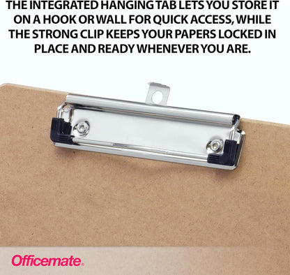 Officemate Recycled Wood Clipboard, Letter Size, Low Profile Clip, 9 x 12.5 Inches (83219), Each, Brown