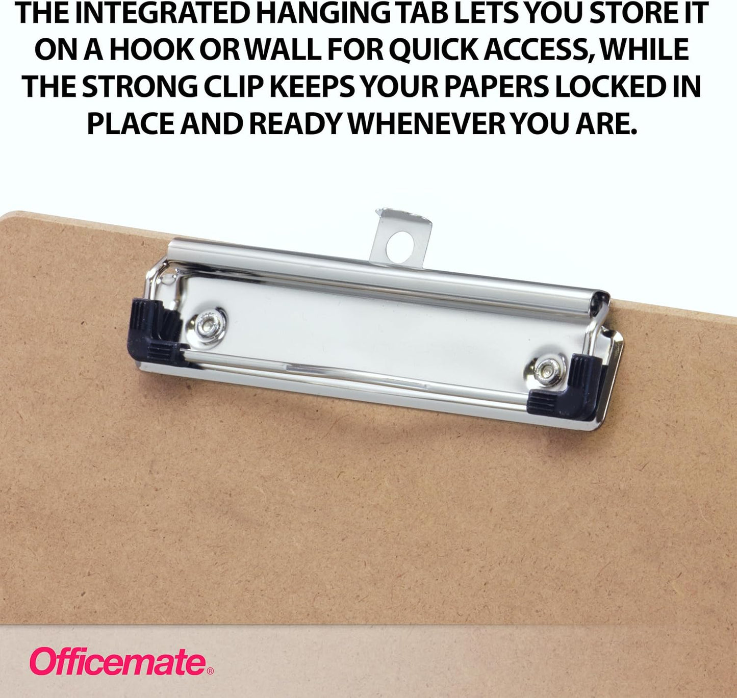 Officemate Recycled Wood Clipboards, Low Profile Clip, 6 Pack Clipboards, Letter Size (9 x 12.5 Inches), Brown (83806)