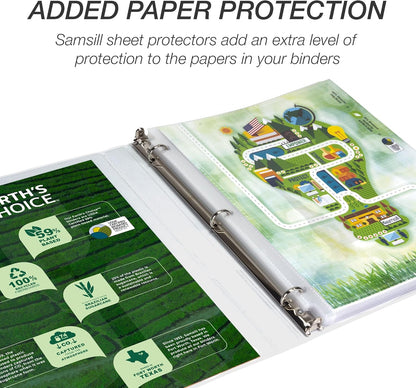 Samsill Plant-Based 2 Inch Durable Round Ring, View Binder, Eco-Friendly, USDA Certified Biobased, Single, Turquoise