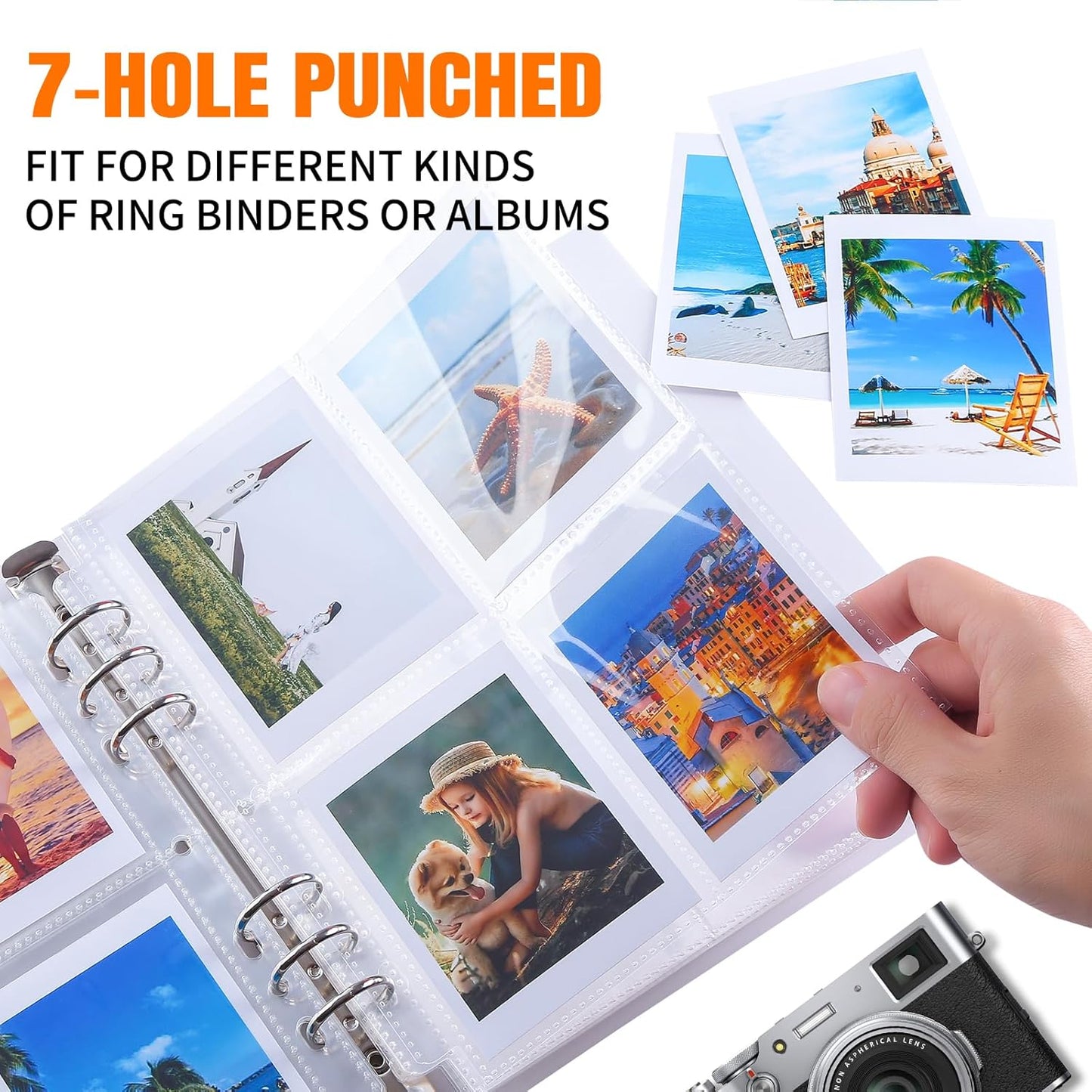 A5 3-Hole Round Ring Binder, Refillable Notebook Journal Folder, Binder Protector/DIY Scrapbook/Binder Cover Protector (Purple)