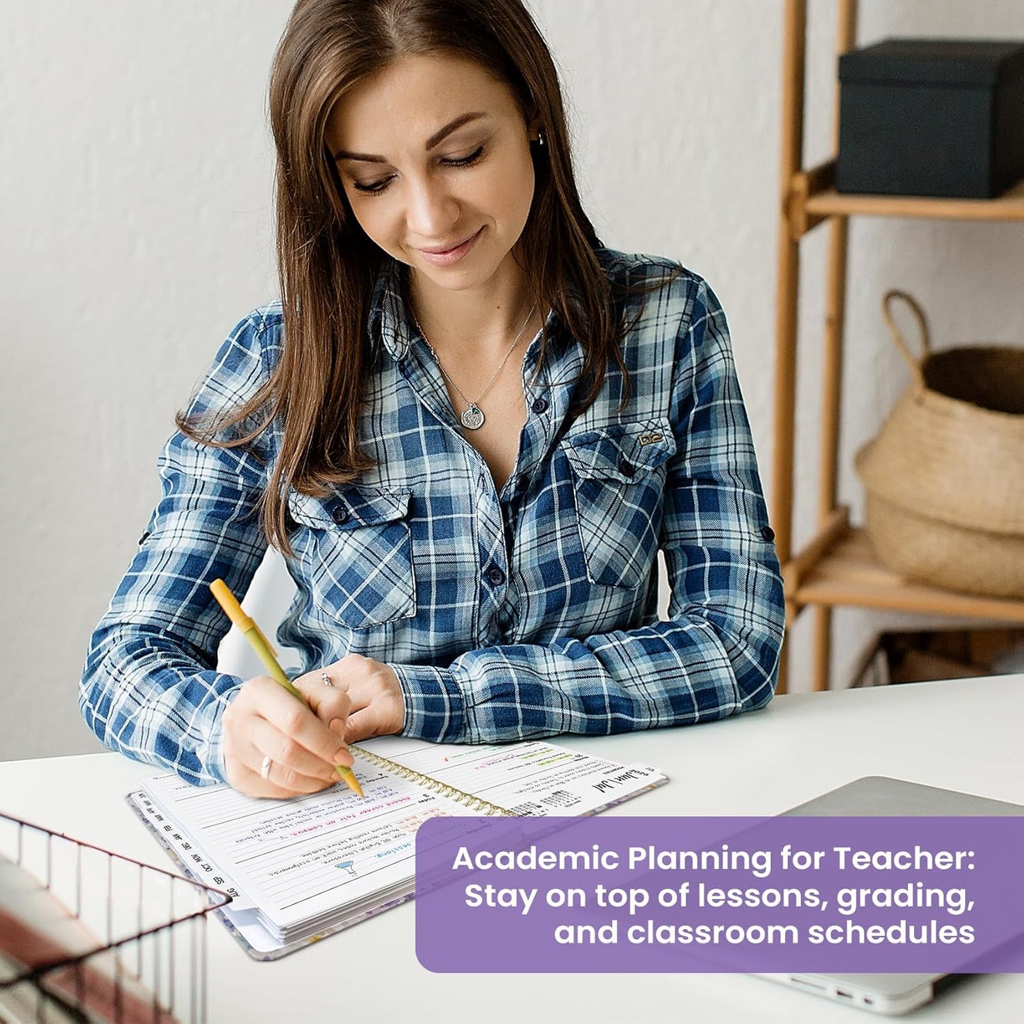 Planner 2026-2027, Academic Year Monthly and Weekly Calendar Planner, Jul 2026 - Jun 2027, Hardcover Teacher Student Planning Agenda book with Tabs, Perfect for School Office Supplies, 6.3" x 8.5" - Wildflowers