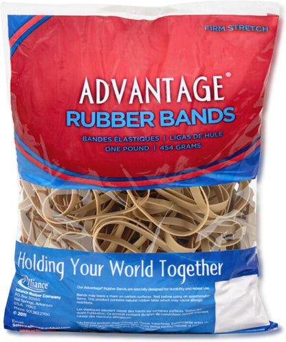 Alliance Rubber 26649 Advantage Rubber Bands Size #64, 1/4 lb Box Contains Approx. 80 Bands (3 1/2" x 1/4", Natural Crepe) Beige