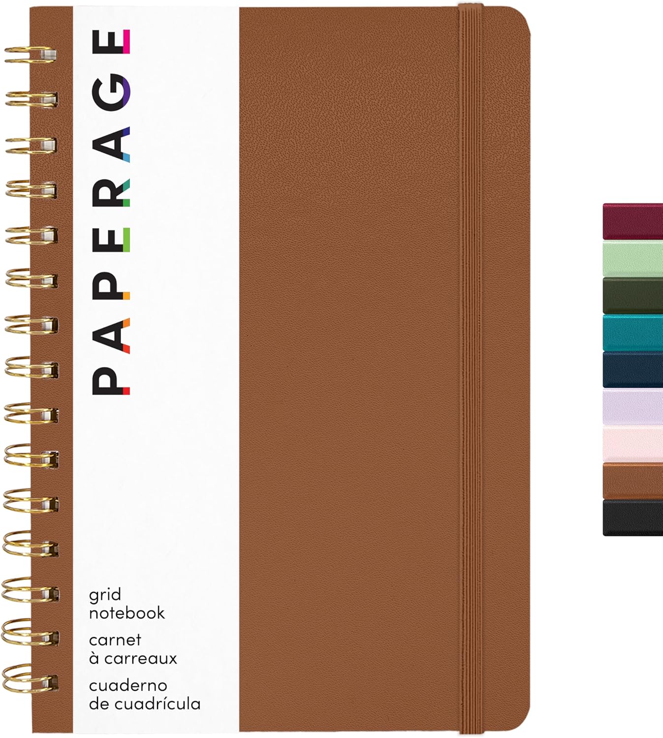 PAPERAGE Lined Spiral Journal Notebook, (Black), 160 Pages, Hardcover Journal for Women & Men, Medium 5.5 in x 8 in - 100 GSM, Thick Paper, Spiral Notebook for Work, School & Journaling