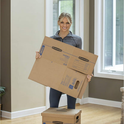 Bankers Box Small Classic Moving Box, 10-Pack, Reinforced Handles, Tape-Free Assembly, 15 x 12 x 10 Inches (7714901)
