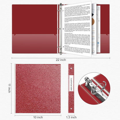 EYROZILL 3 Ring Binders 1 Inch Round Rings Binder Gold Binder Holds 8.5" x 11" Letter Size 300 Sheets, Waterproof, Gold