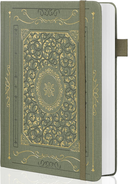 TIEFOSSI Lined Notebook, 100gsm Thick Paper, Hardcover College Ruled Journals for Women Men, 320 Numbered pages, for Travel, School and Office Use