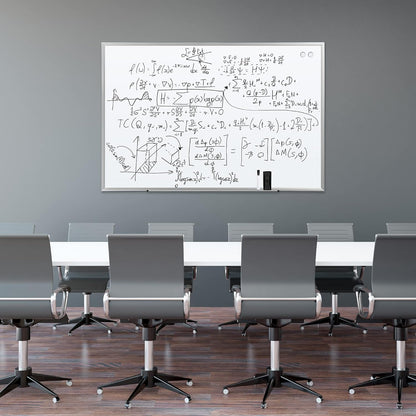 Amazon Basics Large Magnetic Dry Erase Whiteboard, 48" x 72", Aluminum Frame, Silver/White, with Pen Tray for School, Classroom, Office & Home