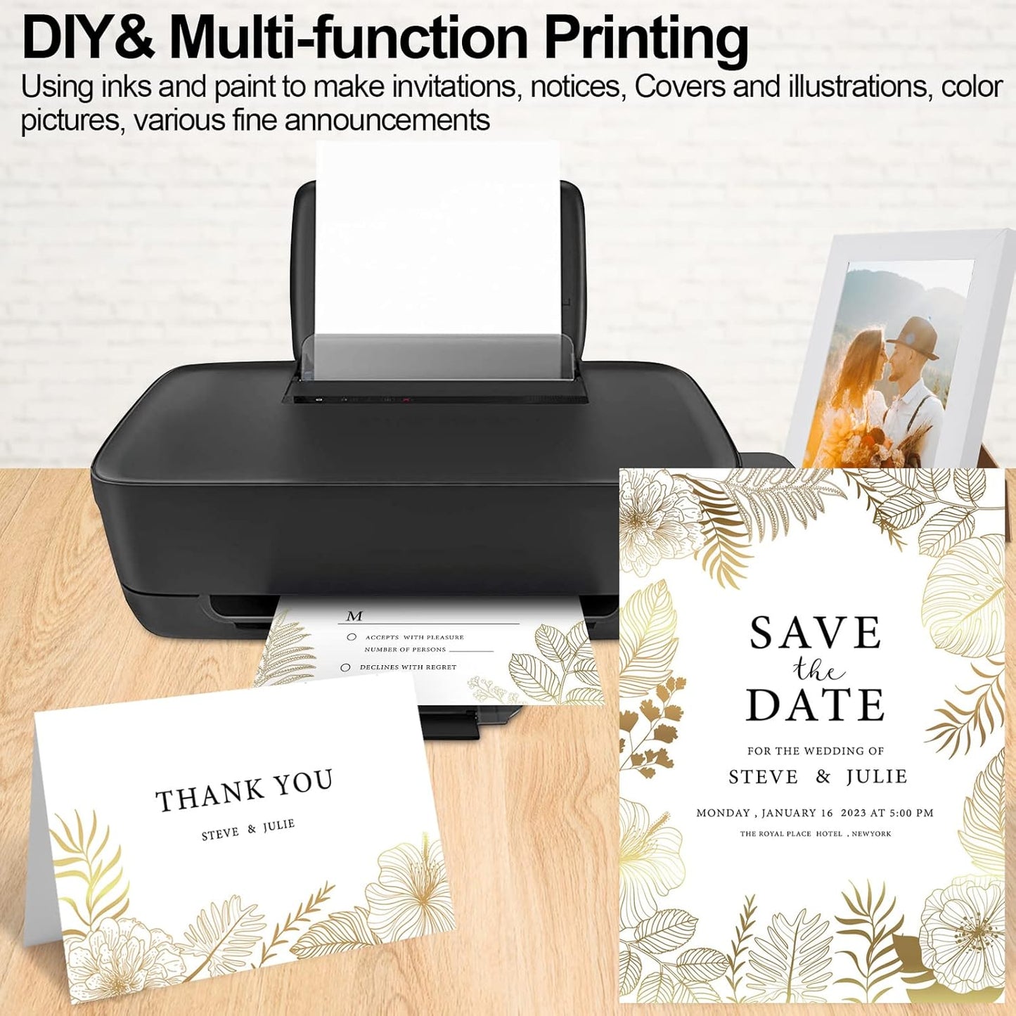 White Cardstock, 8x10 Cardstock Paper, 250gsm Thick Cardstock, Smooth Card Paper,90 Lb Heavy Card Stock Paper, Printer Paper For Stationary Printing, Invitations, Cards, Menus, Images(25Sheets)