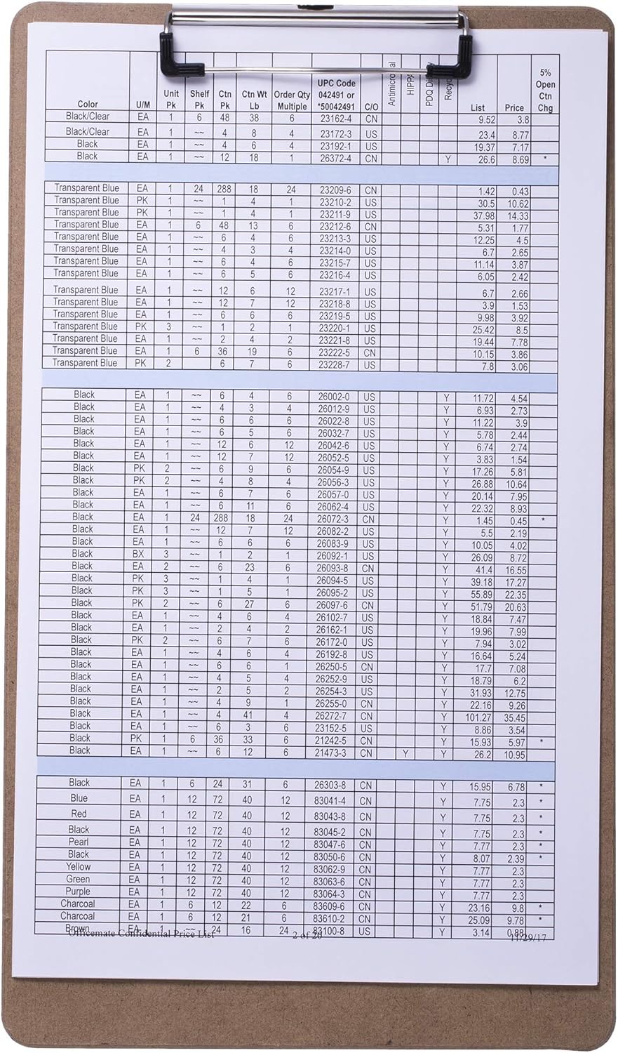 Officemate Recycled Legal Size Wood Clipboard, Low Profile Clip, 12 Pack, Brown (83227)