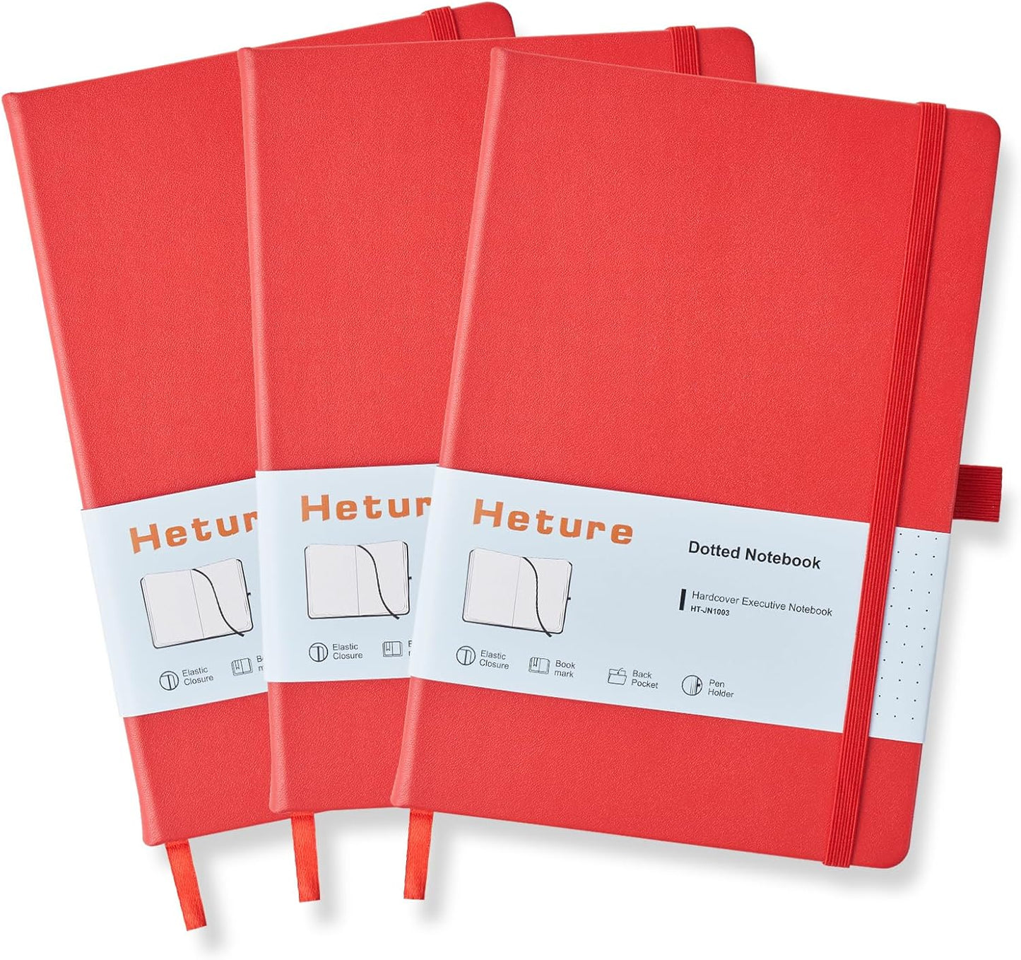 Heture Hardcover Notebooks, A5 Lined Journals Notebook for Writing 160 Pages, 8.2 x 5.5 inch, Classic Ruled Notebooks for College/Work/Travel (Lined-3 Pack, Black)