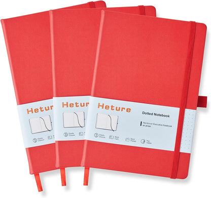 Heture Hardcover Notebooks, A5 Lined Journals Notebook for Writing 160 Pages, 8.2 x 5.5 inch, Classic Ruled Notebooks for College/Work/Travel (Lined-3 Pack, Black)